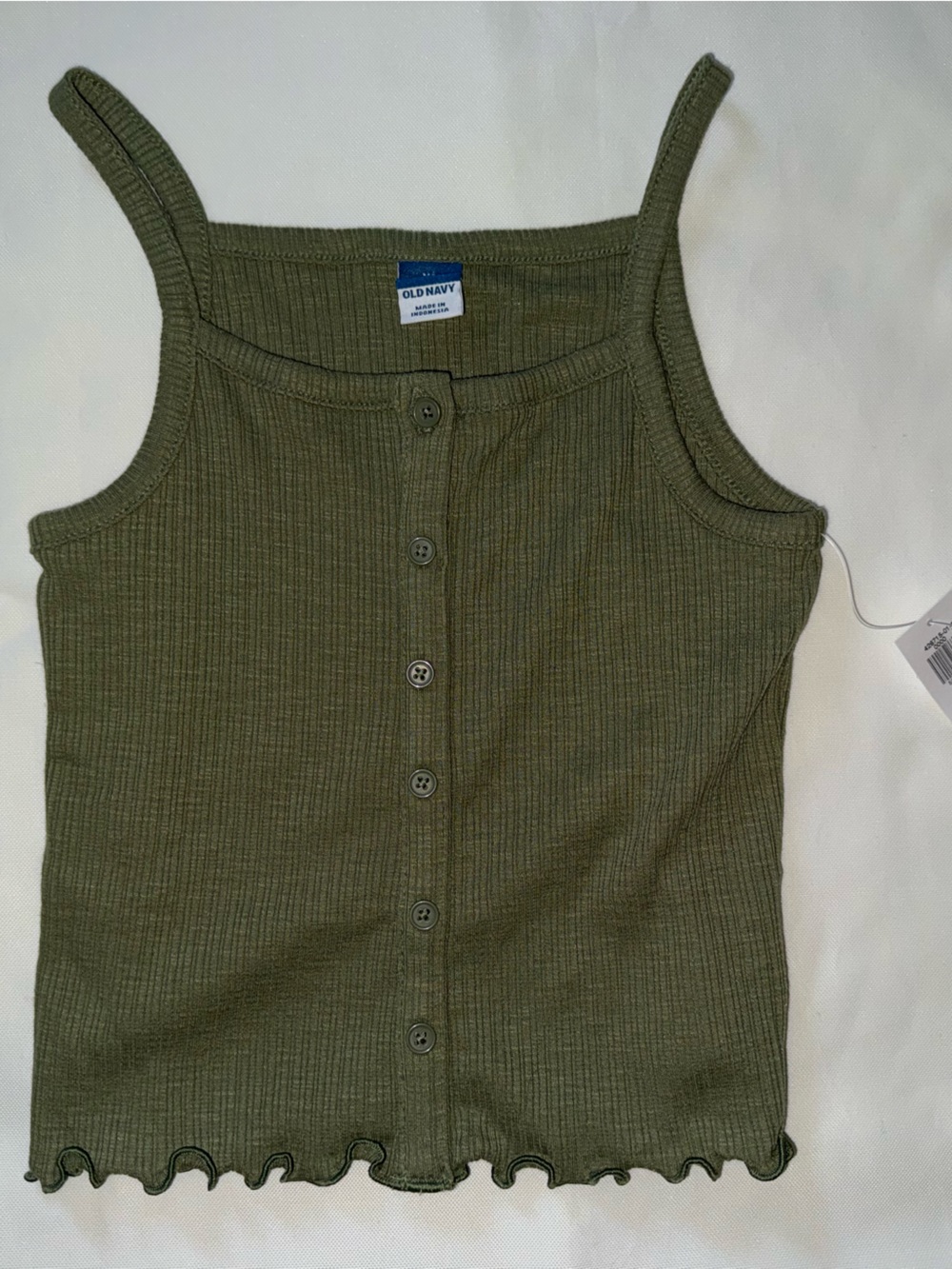Old Navy Olive Green Ribbed Button-Front Tank